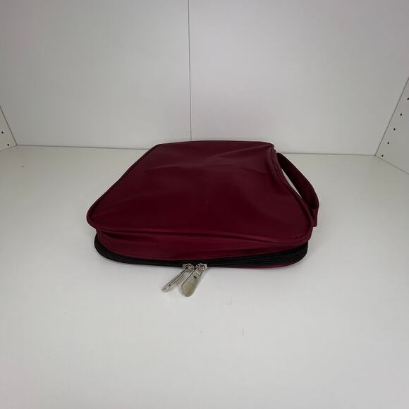 Samantha Brown Burgundy Travel Organizer Case Cosmetic Toiletry Bag with Inserts - Picture 10 of 11